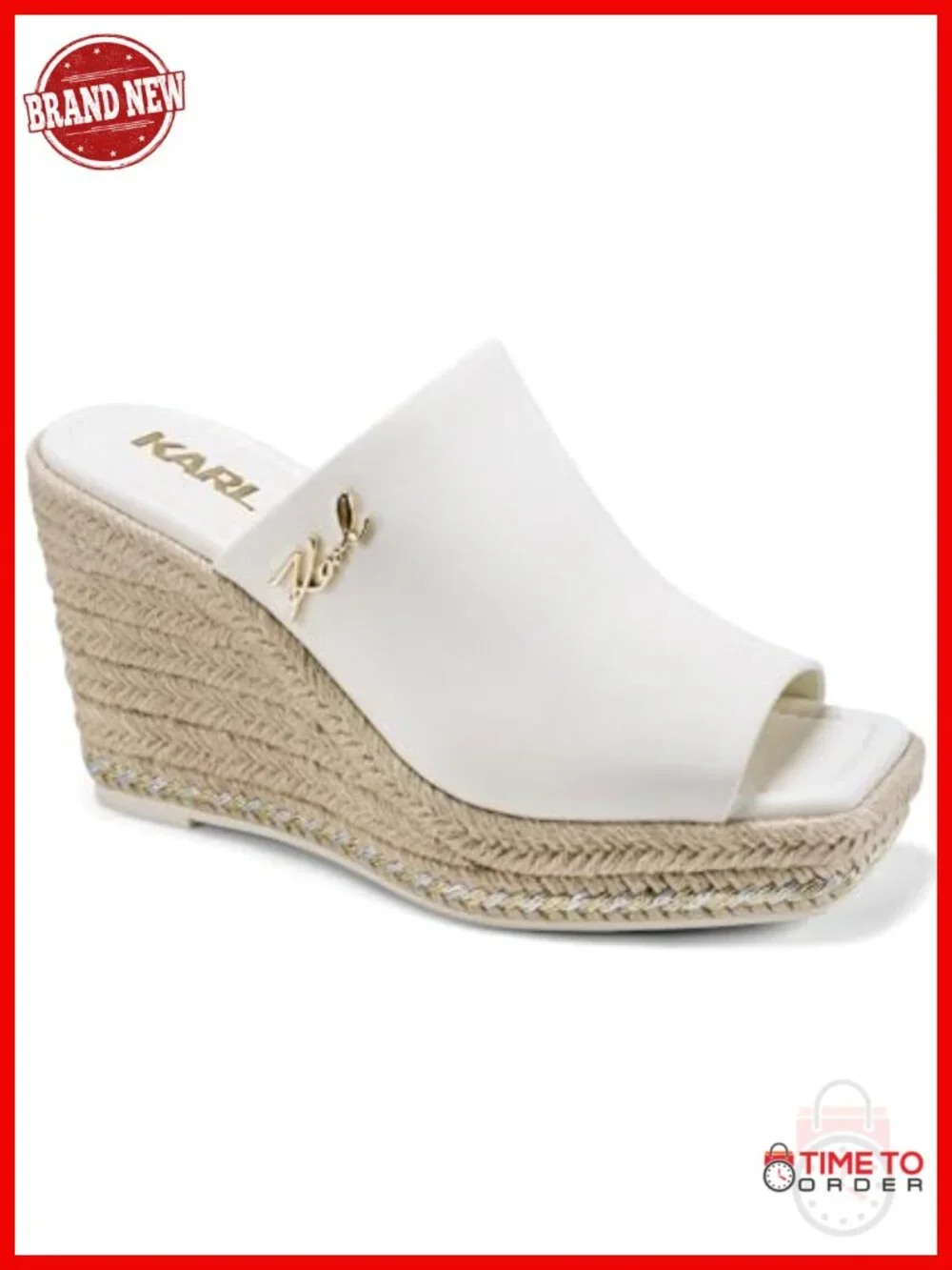 Canvas Wedge Sandal Mule with Ankle Strap